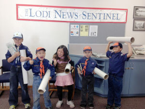 Cub Scout Troop No. 399 tours Lodi News-Sentinel building