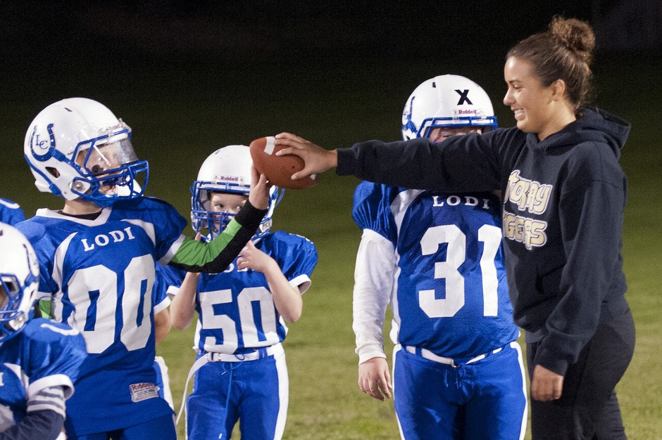 Tokay High School senior Tara Soto shares football passion with young Colts 