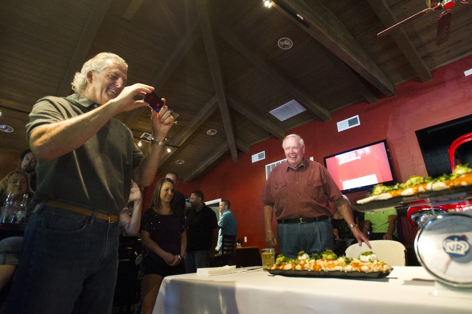 Lodi leaders try — and fail — to eat 6 pounds of beef and beans at sports grill’s opening