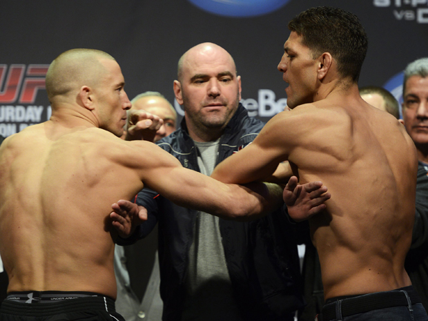 Lost in sideshow, Nick Diaz meets Georges St. Pierre at UFC 158