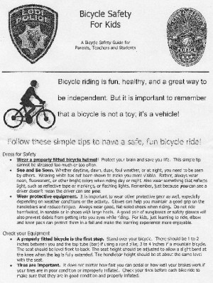 Bicycle safety tips