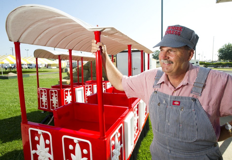 Cowboy Ken entertains fair-goers with train rides