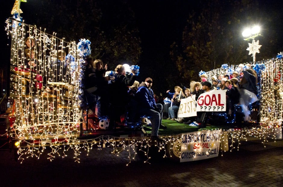 Parade of Lights — 89 floats strong — winds its way through Downtown Lodi with sports theme 