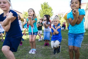 Vinewood Elementary School students give bikram yoga a try