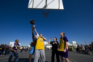 Shooting hoops and making friends