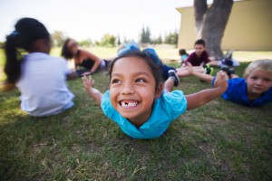 Vinewood Elementary School students give bikram yoga a try