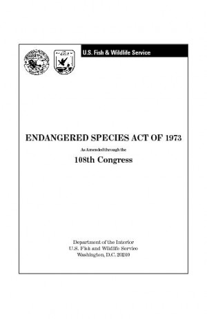 ENDANGERED SPECIES ACT OF 1973