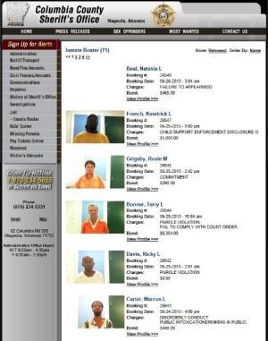 jail inmate county roster sheriff columbia office website magnoliareporter 11e2 e001 places link list
