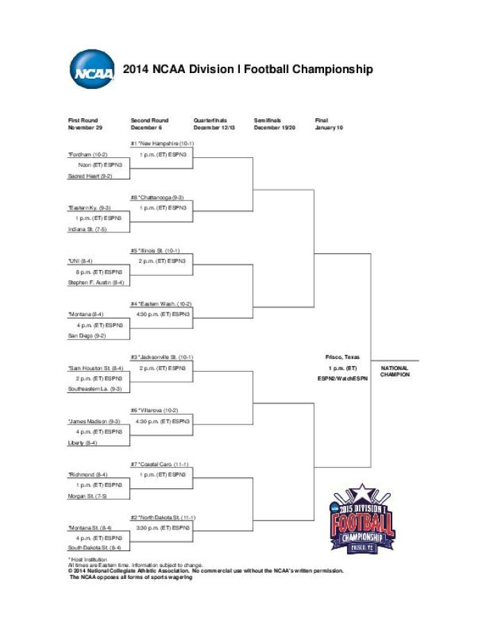 Fcs Playoff Bracket Printable