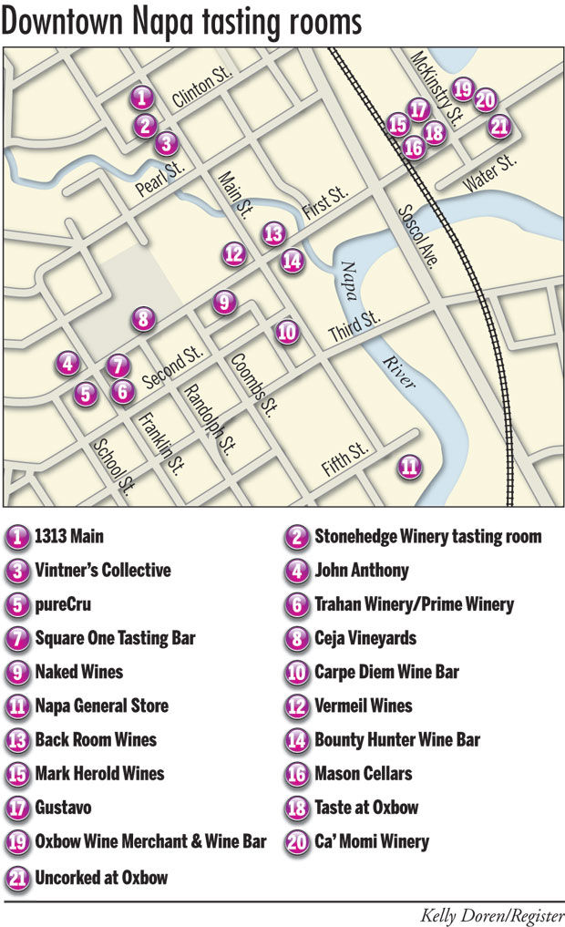 Downtown Napa tasting rooms