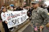 Hundreds turn out in Whiting to welcome home wounded soldier