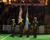 Bloom Trail color guard performs for arena football team