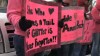 Supporters of Amanda Bach gather at courthouse