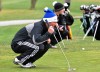 Lake Central's Evan Zondor sizes up his putt on No. 10 Saturday 
