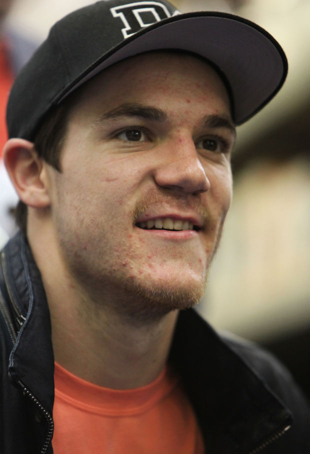 Chicago Blackhawks&#39; Centerman Andrew Shaw with Schererville&#39;s James Sobecki. - 54445f231f925.preview-620