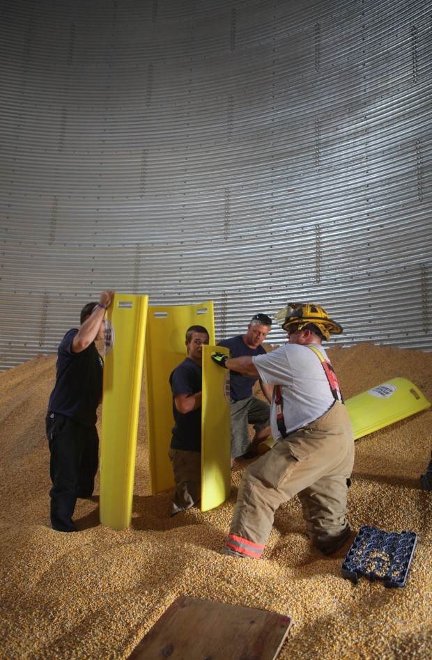 Firefighters, farmers train for grain bin rescues