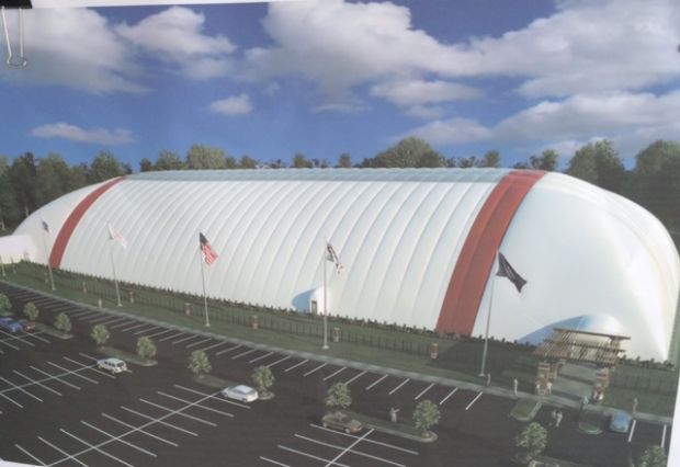 Groundbreaking kicks off inflatable dome in C.P. Sportsplex : Crown ...