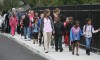 Students, parents walk to school for International Walk and Bike to School Day