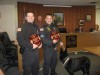 Hobart canine police honored by firefighters for rescuing a dog inside a fire