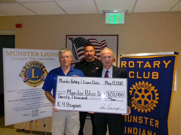 Munster Service Clubs work together to assist Munster K-9 Unit