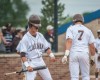 Jason Gasser crosses home plate in a four-run sixth inning