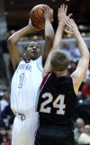 Bowman Academy's DeJuan Marrero and Park Tudor's J.B. Rapp