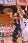 Purdue Calumet's Patrice McBee gets ready to go up strong against Olivet Nazarene's defense on Wednesday.