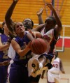 E.C. Central's Kiana Clark and Hobart's Amanda Coons 