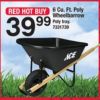 Get help with your yardwork this Spring: 6 Cubic Ft. Poly Wheelbarrow $39.99!