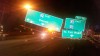 Crash brings down overhead sign on Borman
