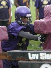 T.F. North's Jeremy Baldwin goes through drills