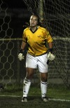 Lake Central goalie Amy Gasiorowski minds the net