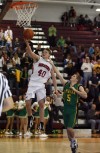 Senator's Zac Cannon(cq) makes a final basket attempt for  in the last seconds of Washington Twp's 62-44 to Morgan