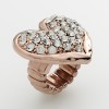 Kohl's Cares Dana Buchman Rose Gold Tone Simulated Crystal Heart Stretch Ring