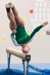 Valparaiso senior Morgan Algozine was fifth on beam (9.05) at Saturday's DAC gymnastics meet. She defended her all-around title with a total of 38.4.