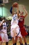 Lake Central's Mike Miklusak, Tyler Wideman, Munster's Nate Bubash