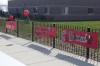 Banners were hung around the Bowman Academy parking lot