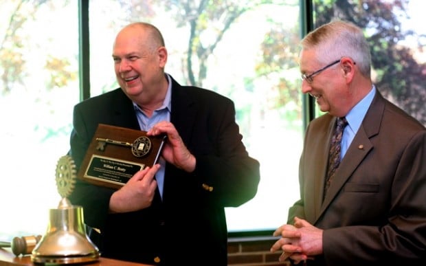 Rotary Club honors robotics team coach  