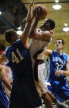 Bowman's Arthur Haggard is fouled
