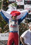 Sato 1st Japanese driver to win an IndyCar race 