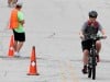 Jacob Hruska rides his bike during Saturday's Valparaiso Junior Triathlon.