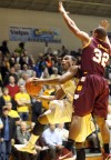 Valparaiso University's LaVonte Dority drives against Loyola's Christian Thomas on Wednesday night.