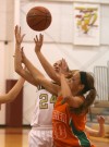 Griffith's Sammi Adams and Wheeler's Nicole Skopelja