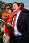 Groups protest in front of Bayh's offices about public option for medical care
