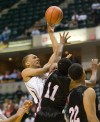 Bowman Academy's Michael Ford driving the lane