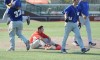 Hebron's Damon Wallace sits by the pitcher's mound after loss