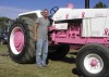 Tractor painted pink in honor of mother