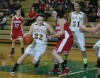Kouts' Rebekeh Case dribbles around Hebron's Rylie Shrum