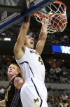 Michigan freshman and Chesterton native Mitch McGary dunks