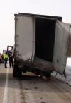Semitrailers collide on I-65